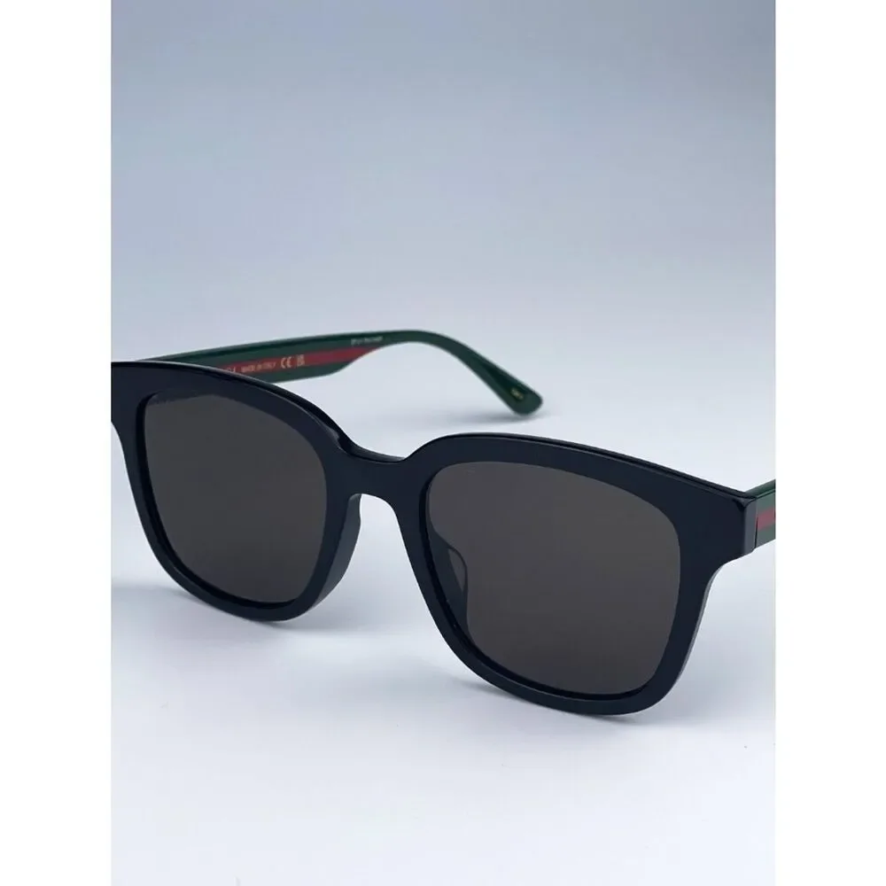 NEW Gucci GG0847SK 001 Black Green Grey Square Unisex Sunglasses